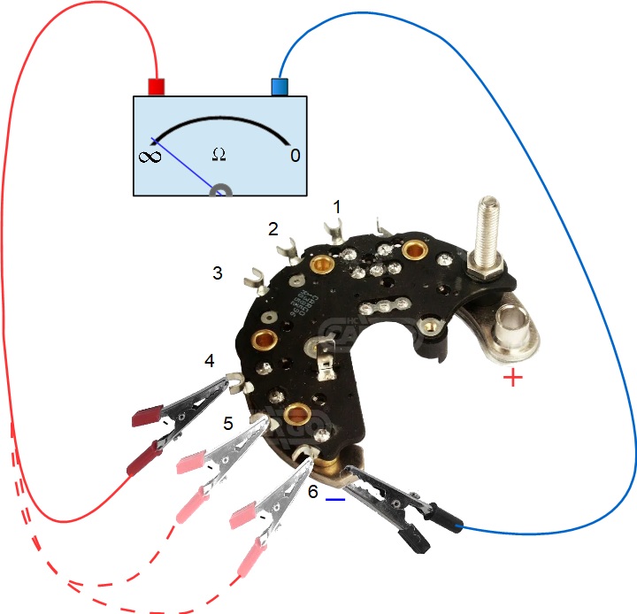 Как прозвонить диодный мост Valeo 4